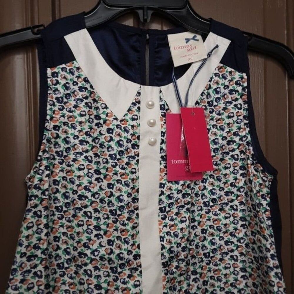 Tommy Girl Women's Blue Floral Tank Top size XS